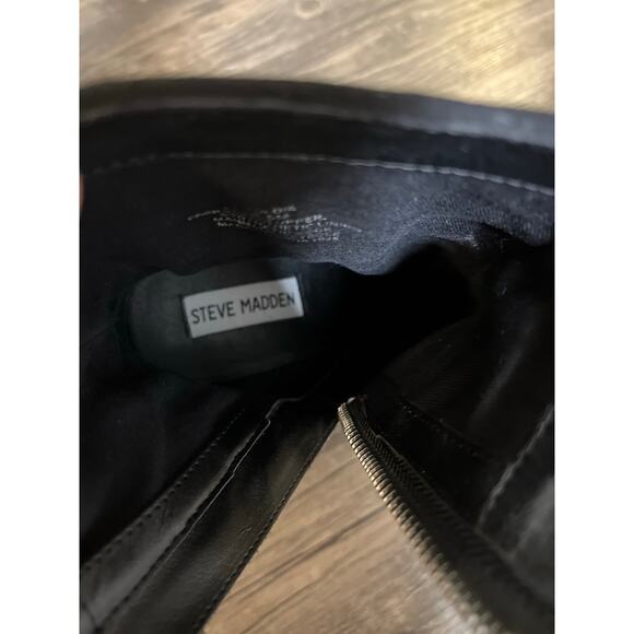 Steve Madden Goldie Black Gold Floral Embroidered Sequin Booties 8.5 Holiday - Picture 11 of 11